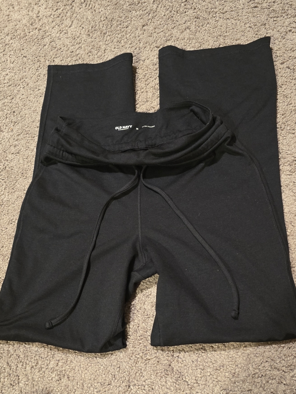 Old Navy Cloud Comfy Extra Highrise Women Black Drawstring Jogger Pants